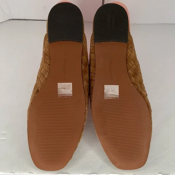 Madewell The Greta Ballet Flat Woven Tan Leather Women’s Mule Flats Sz 5 Boho - Picture 3 of 11